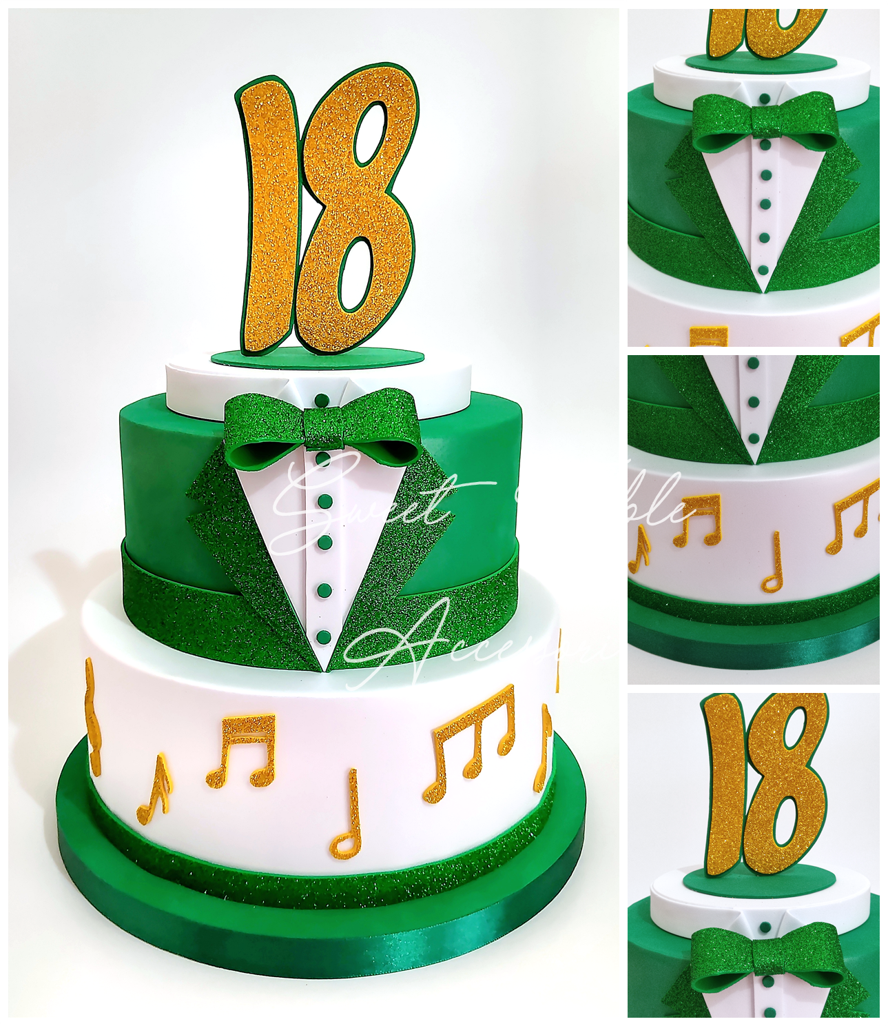 Torta 18° Compleanno Smoking 2 piani con papillon