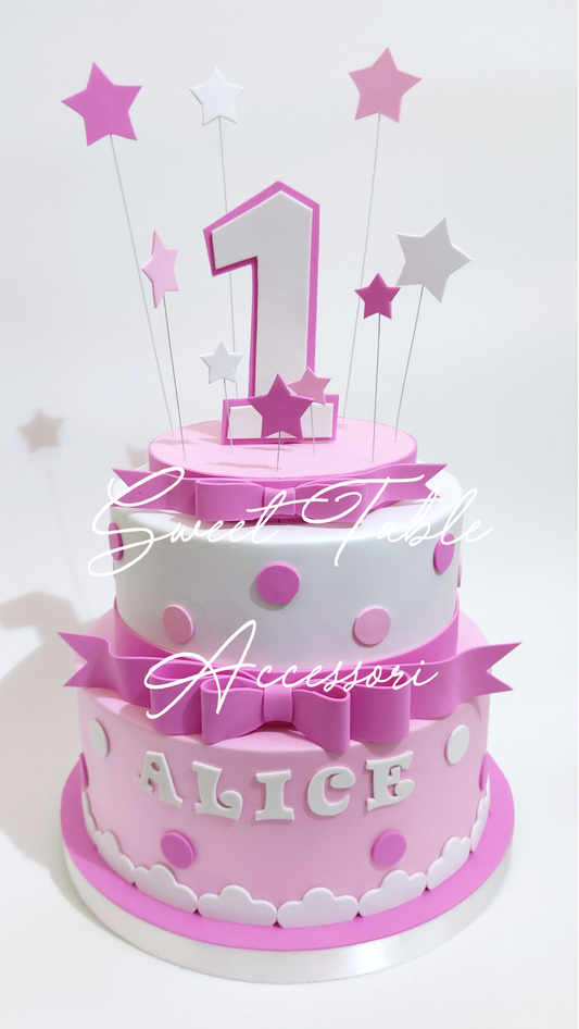 Torta Primo Compleanno pois e stelline
