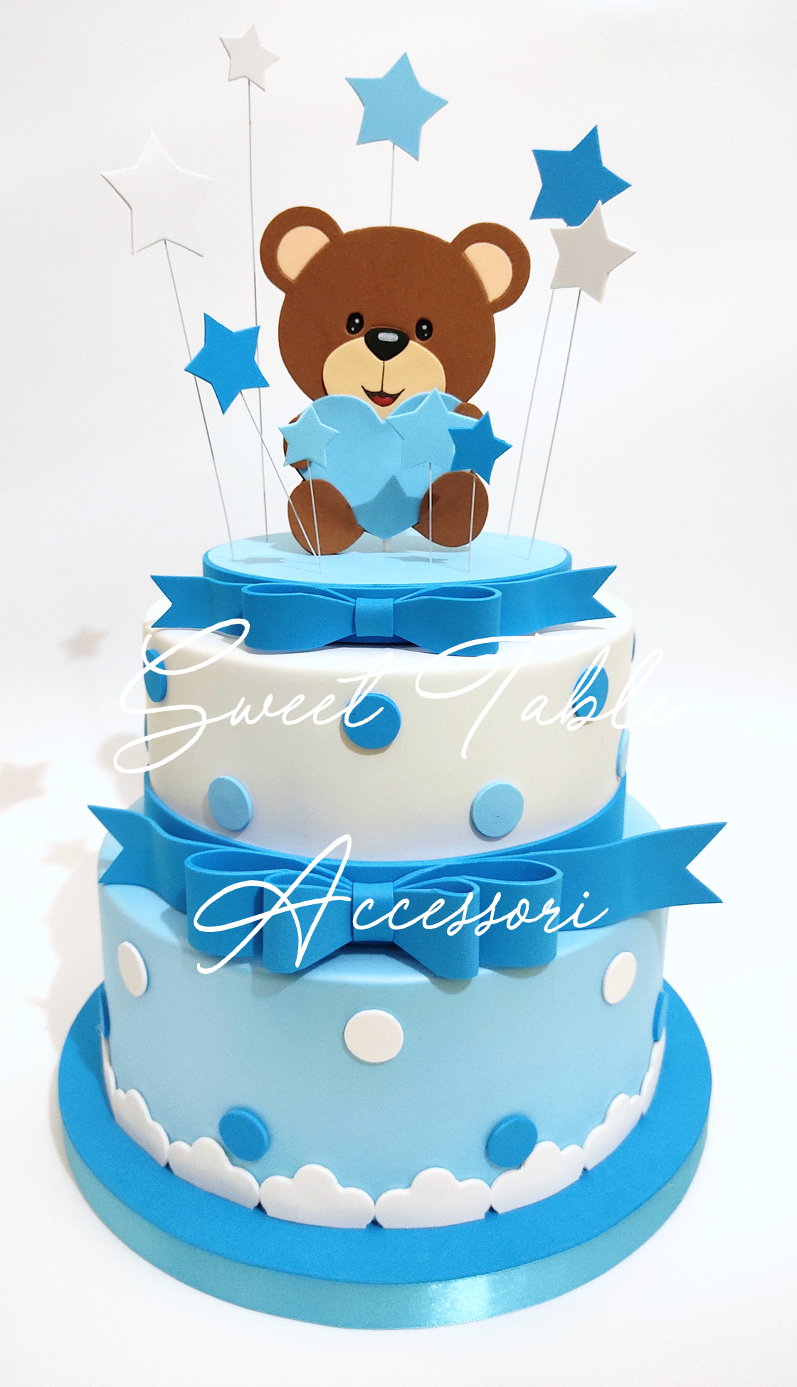 Torta Battesimo Orsetto pois e stelline