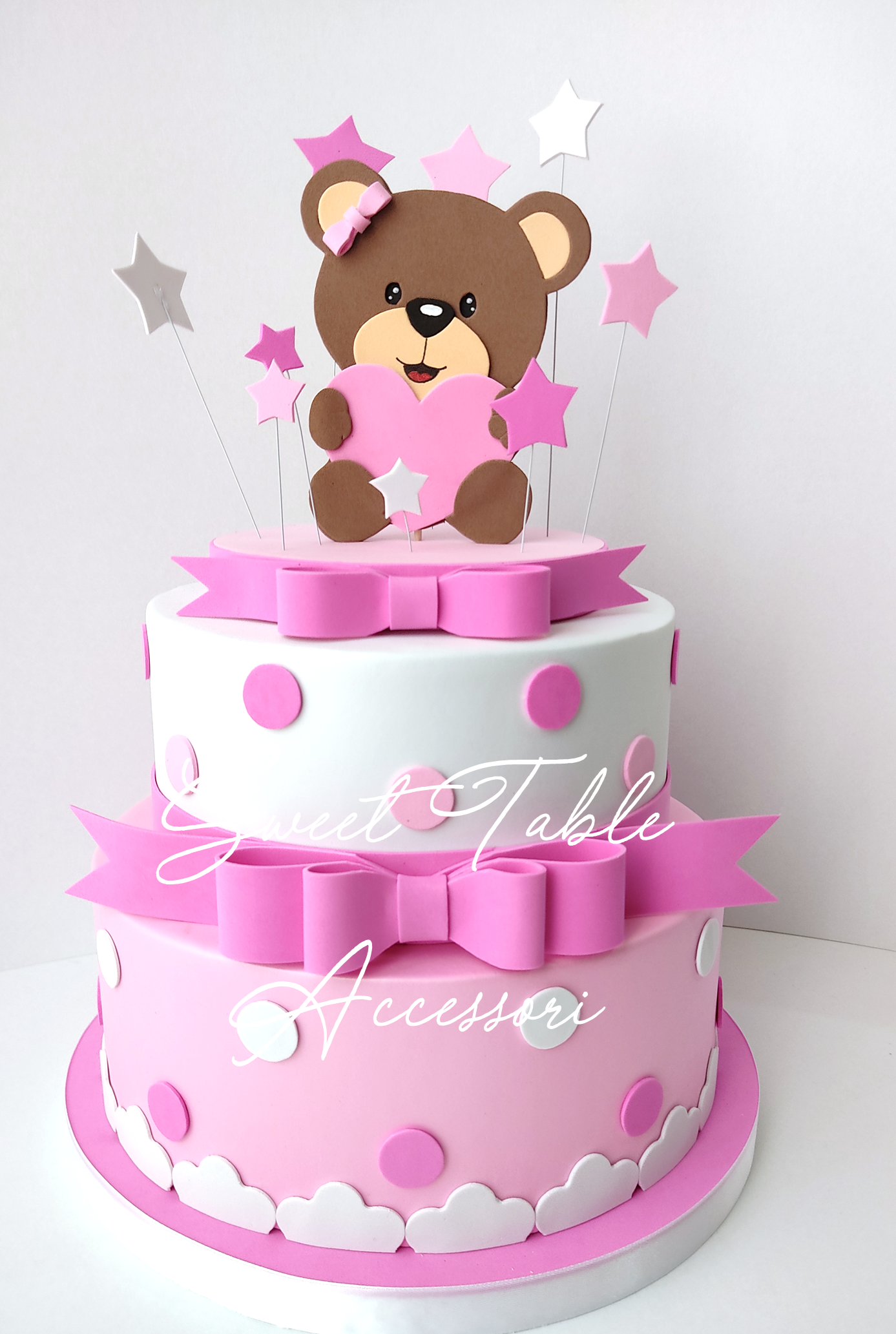 Torta Battesimo Orsetto pois e stelline