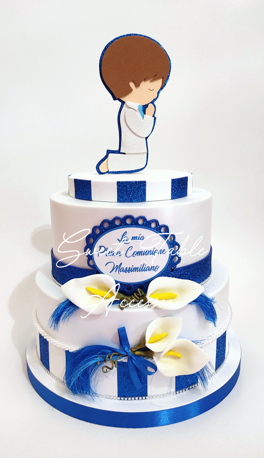 Torta scenografica Prima Comunione tralcio calle 2 piani