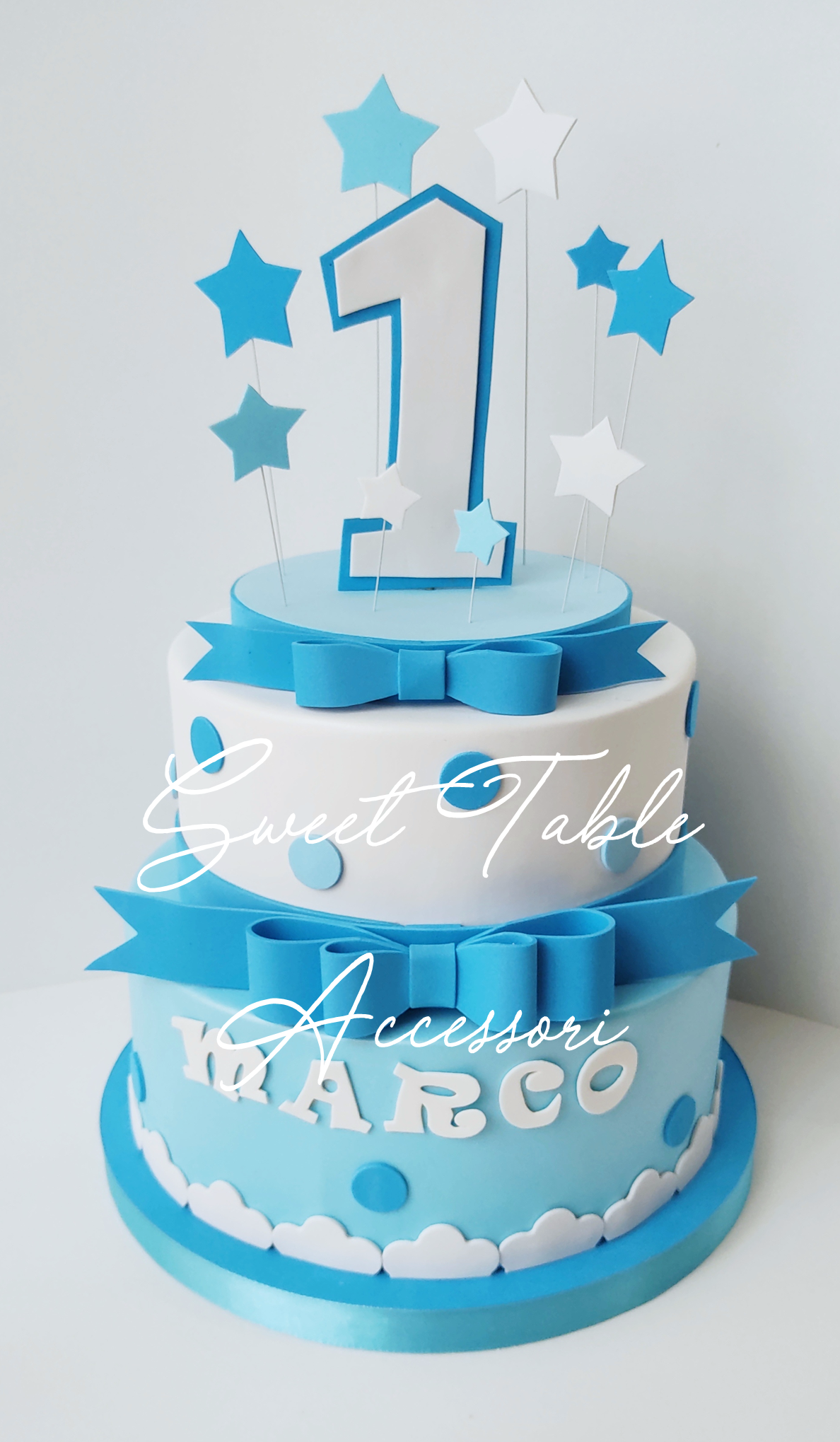 Torta Primo Compleanno pois e stelline