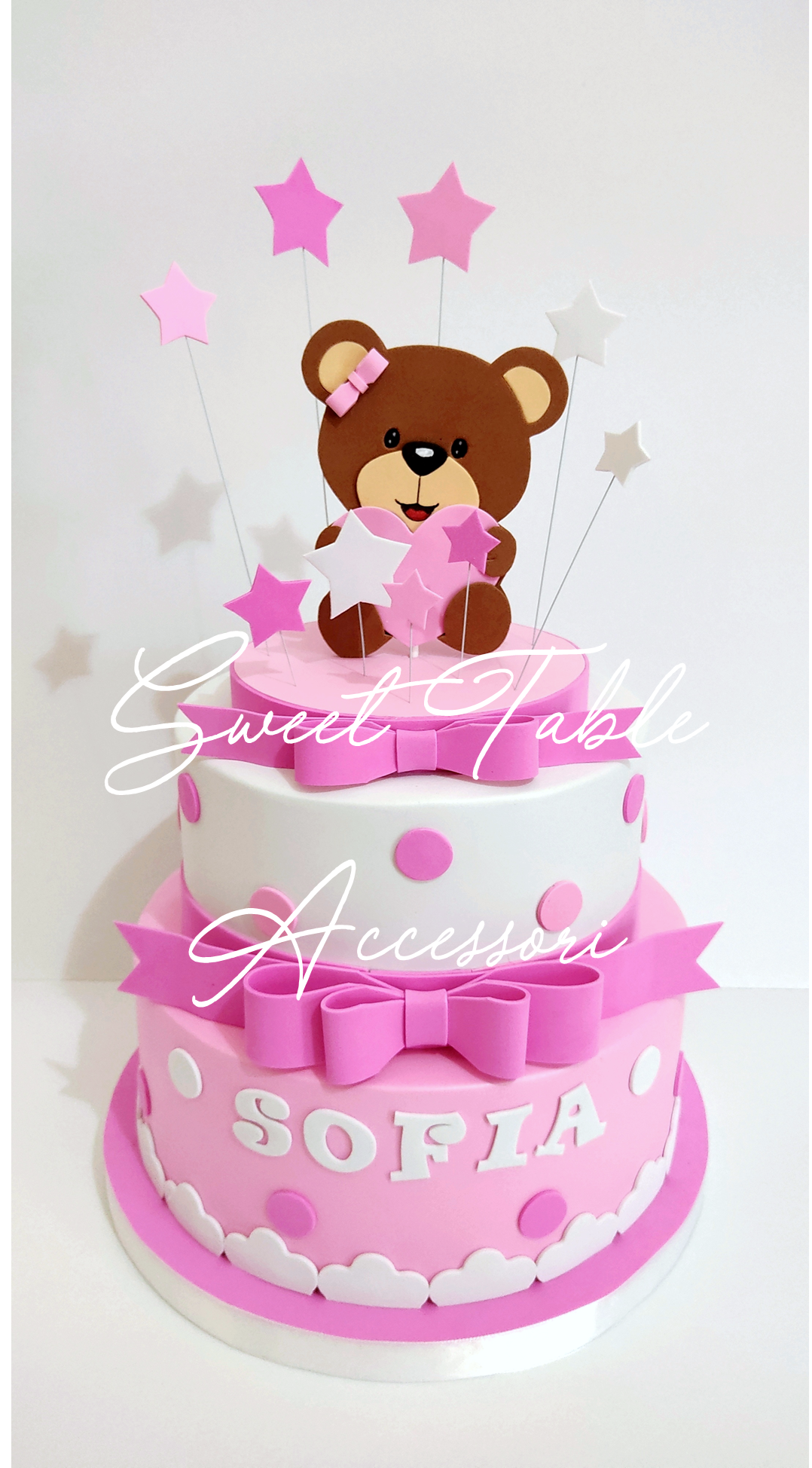 Torta Battesimo Orsetto pois e stelline