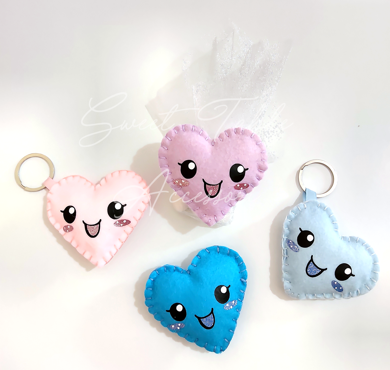 Bomboniera portachiavi o calamita in pannolenci Battesimo nascita