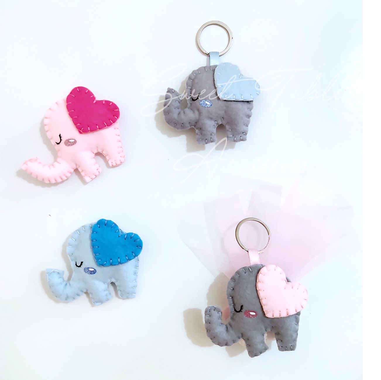 Bomboniera portachiavi o calamita in pannolenci Battesimo nascita