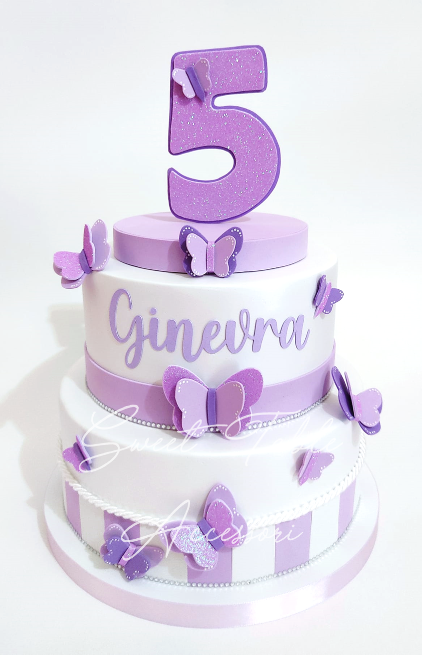 Torta scenografica compleanno farfalle 2 piani