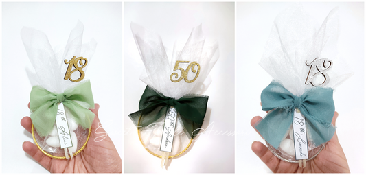 Bomboniera anello porta confetti con numero