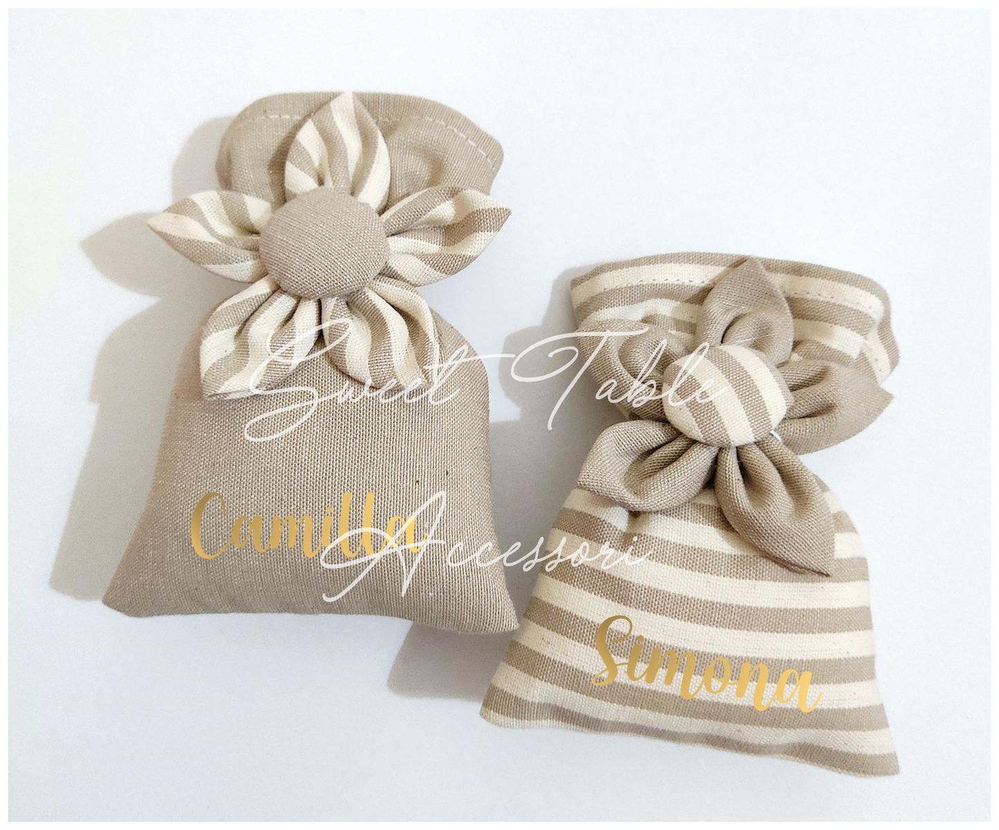 Sacchettino artigianale decorazione fiore