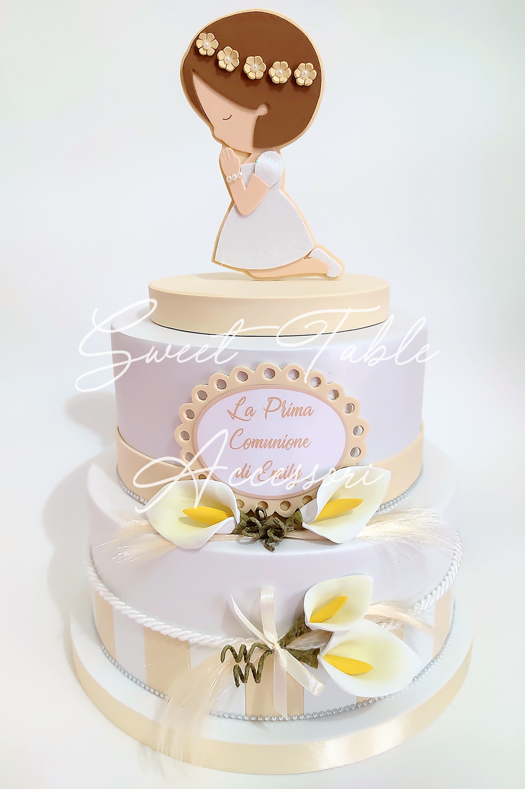 Torta scenografica Prima Comunione tralcio calle 2 piani